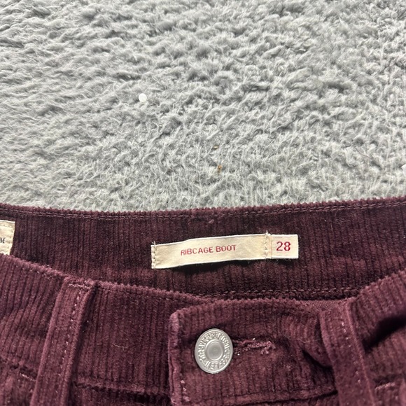 Levi's Ribcage Pant Women 28x33 Red Cotton Corduroy Chino Bootcut Preppy Stretch - Picture 4 of 12